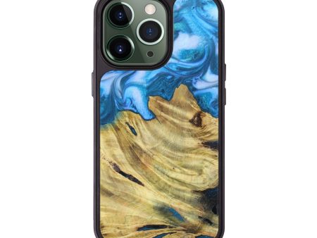 iPhone 13 Pro Wood+Resin Phone Case - Miyah (Blue, 615470) Fashion