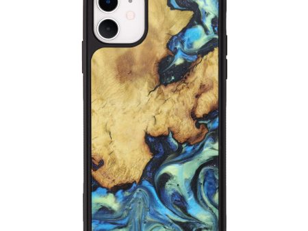 iPhone 11 Wood+Resin Phone Case - Ben (Blue, 615484) Online