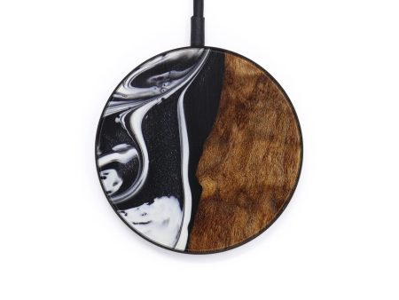 Circle Wood+Resin Wireless Charger - Luann (Black & White, 614863) For Discount