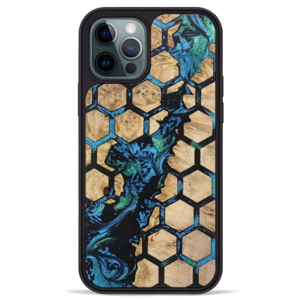 iPhone 12 Pro Max Wood+Resin Phone Case - Antonia (Pattern, 615885) Online now