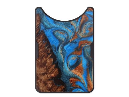 Alloy Wood+Resin Wallet - Damon (Teal & Gold, 615666) Fashion