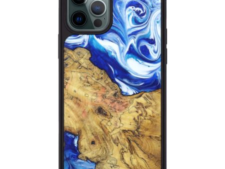 iPhone 12 Pro Max Wood+Resin Phone Case - Corinna (Blue, 615472) Supply