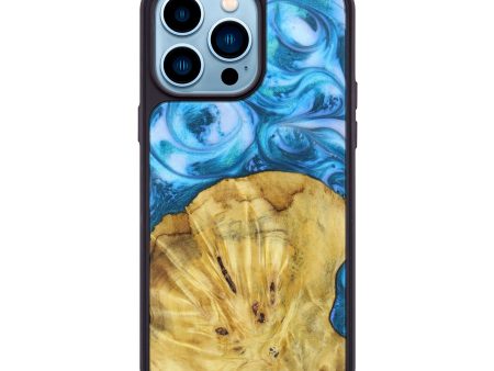 iPhone 14 Pro Max Wood+Resin Phone Case - Sammy (Blue, 615487) Online Sale