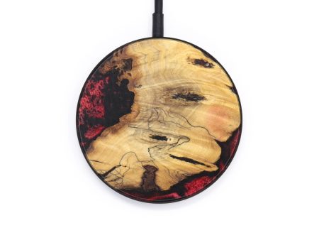 Circle Wood+Resin Wireless Charger - Ayah (Dark Red, 615643) on Sale