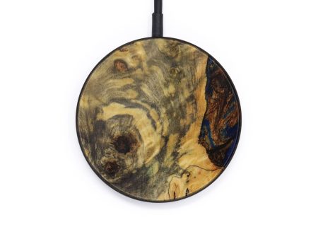 Circle Wood+Resin Wireless Charger - Mohamed (Teal & Gold, 614856) For Discount