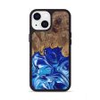 iPhone 13 Wood+Resin Phone Case - Araya (Blue, 615048) For Sale