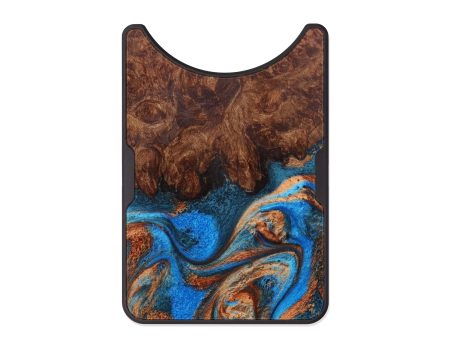 Alloy Wood+Resin Wallet - Wilfred (Teal & Gold, 615665) For Cheap