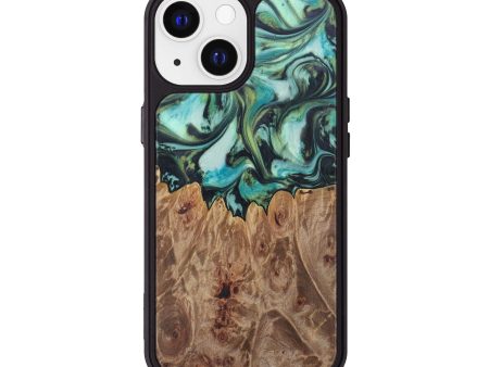 iPhone 13 Wood+Resin Phone Case - Ameer (Dark Green, 615325) Sale