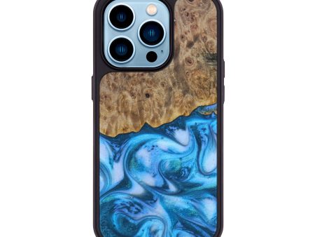 iPhone 14 Pro Wood+Resin Phone Case - Aida (Blue, 615448) Supply