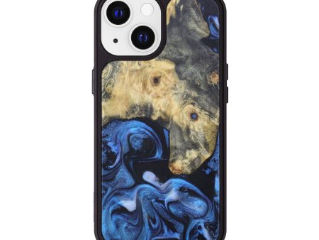 iPhone 13 Wood+Resin Phone Case - Albert (Blue, 616079) Fashion