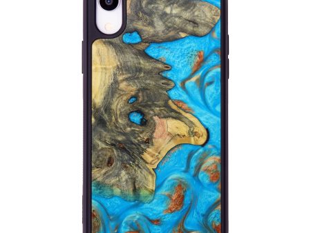 iPhone Xr Wood+Resin Phone Case - Apollo (Teal & Gold, 616781) For Discount