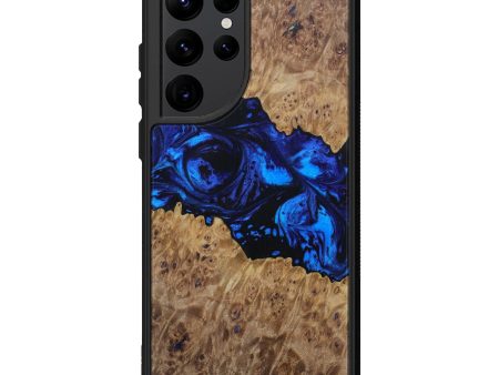 Galaxy S22 Ultra Wood+Resin Phone Case - Aubriana (Dark Blue, 615036) Sale