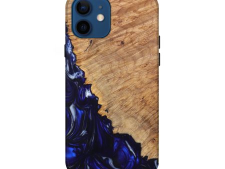 iPhone 12 Wood+Resin Live Edge Phone Case - Lorraine (Blue, 616710) Online