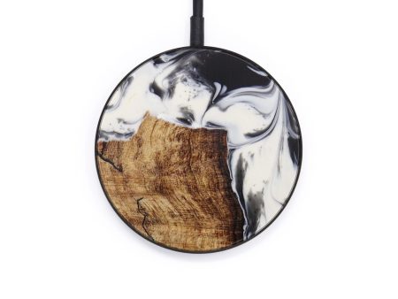 Circle Wood+Resin Wireless Charger - Elizabet (Black & White, 614864) Discount