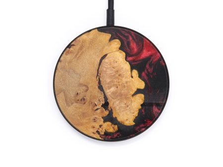 Circle Wood+Resin Wireless Charger - Charla (Dark Red, 615644) Sale