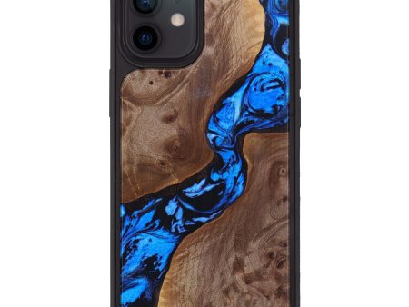 iPhone 12 Wood+Resin Phone Case - Darleen (Blue, 615492) Online Sale