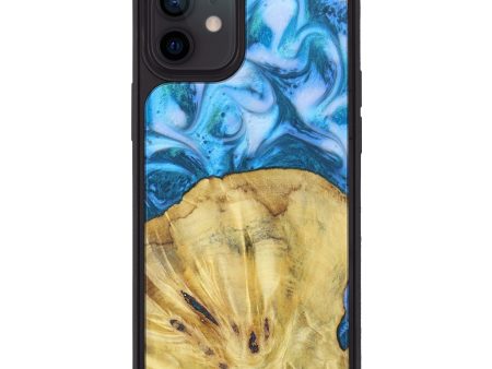 iPhone 12 Wood+Resin Phone Case - Azariah (Blue, 615493) Fashion