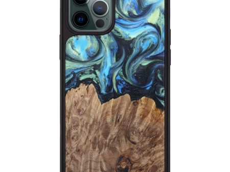 iPhone 12 Pro Max Wood+Resin Phone Case - Kaitlynn (Blue, 615494) For Discount