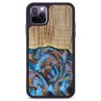 iPhone 11 Pro Max Wood+Resin Phone Case - Tabatha (Teal & Gold, 613204) Online now