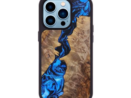 iPhone 14 Pro Wood+Resin Phone Case - Amia (Blue, 615488) Online Hot Sale