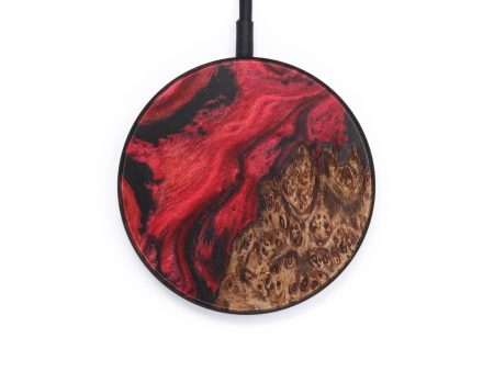 Circle Wood+Resin Wireless Charger - Aarya (Dark Red, 615645) Online Hot Sale