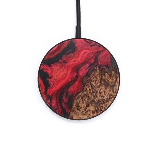 Circle Wood+Resin Wireless Charger - Aarya (Dark Red, 615645) Online Hot Sale