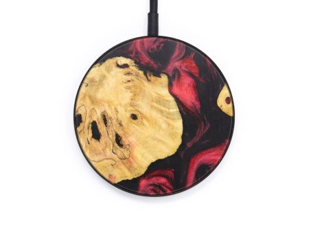 Circle Wood+Resin Wireless Charger - Javion (Dark Red, 615642) on Sale