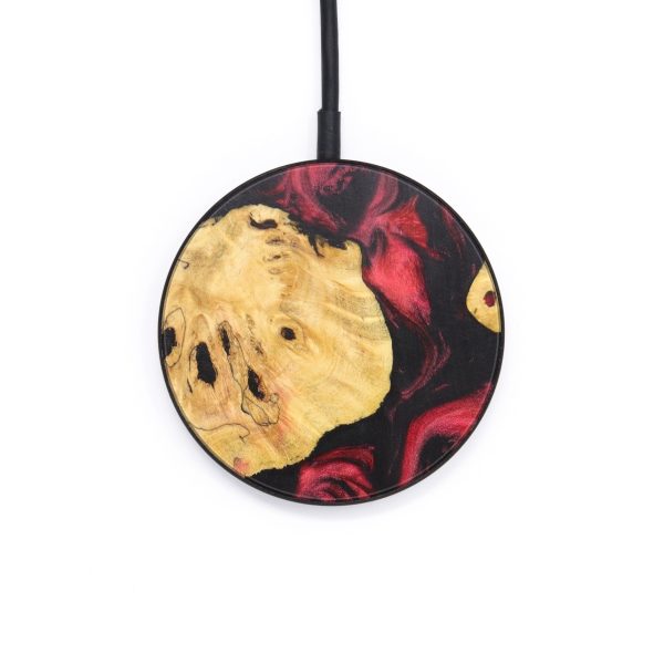 Circle Wood+Resin Wireless Charger - Javion (Dark Red, 615642) on Sale