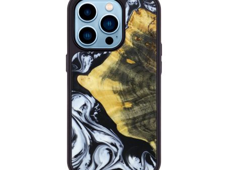 iPhone 14 Pro Wood+Resin Phone Case - Aislinn (Black & White, 610514) Sale