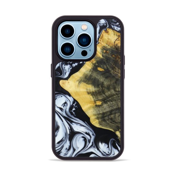 iPhone 14 Pro Wood+Resin Phone Case - Aislinn (Black & White, 610514) Sale