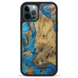 iPhone 12 Pro Max Wood+Resin Phone Case - Carolann (Teal & Gold, 612415) Fashion