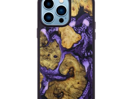 iPhone 14 Pro Max Wood+Resin Phone Case - Aayan (Purple, 616234) For Sale