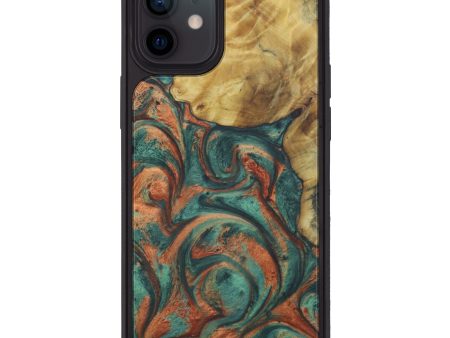 iPhone 12 Wood+Resin Phone Case - Bettye (Dark Green, 611547) Online