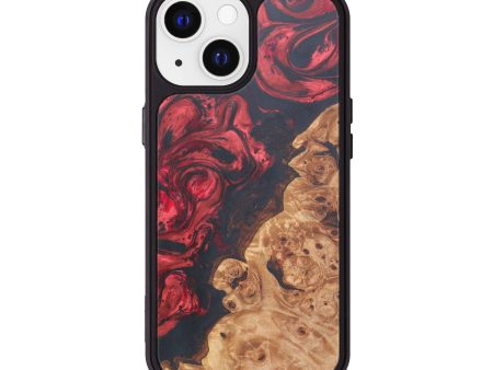 iPhone 13 Wood+Resin Phone Case - Ariyah (Dark Red, 611386) Sale