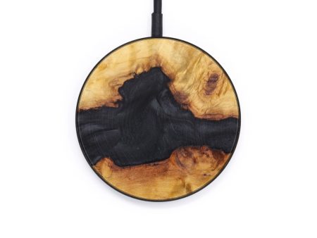 Circle Wood+Resin Wireless Charger - Kaye (Pure Black, 610216) For Sale