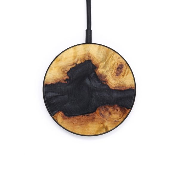 Circle Wood+Resin Wireless Charger - Kaye (Pure Black, 610216) For Sale