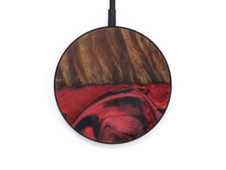 Circle Wood+Resin Wireless Charger - Kaylani (Dark Red, 613314) Online Hot Sale