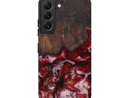 Galaxy S22 Wood+Resin Live Edge Phone Case - Ally (Dark Red, 610274) For Sale