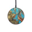 Circle Wood+Resin Wireless Charger - Jackeline (Teal & Gold, 610174) Hot on Sale