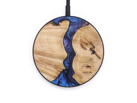 Circle Wood+Resin Wireless Charger - Bryn (Blue, 616369) Online Sale