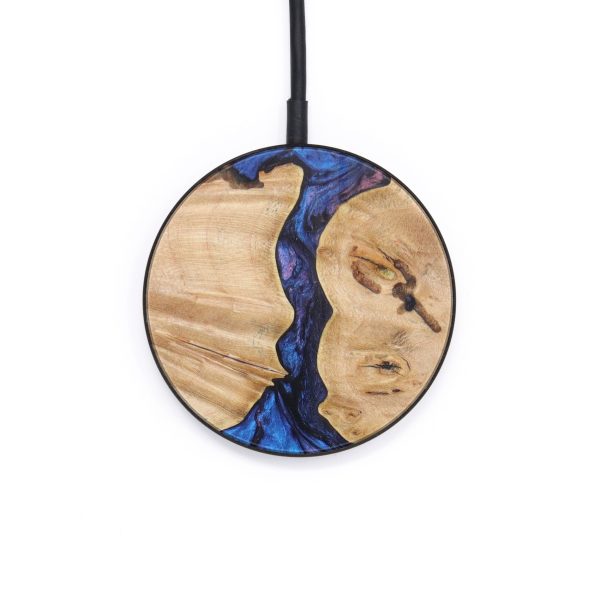 Circle Wood+Resin Wireless Charger - Bryn (Blue, 616369) Online Sale