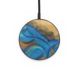 Circle Wood+Resin Wireless Charger - Helene (Teal & Gold, 613069) Sale