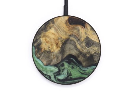 Circle Wood+Resin Wireless Charger - Waverly (Dark Green, 612535) For Discount