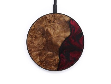 Circle Wood+Resin Wireless Charger - Michelle (Dark Red, 614605) Online Hot Sale