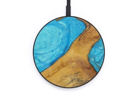 Circle Wood+Resin Wireless Charger - Kerrie (Light Blue, 610187) For Discount