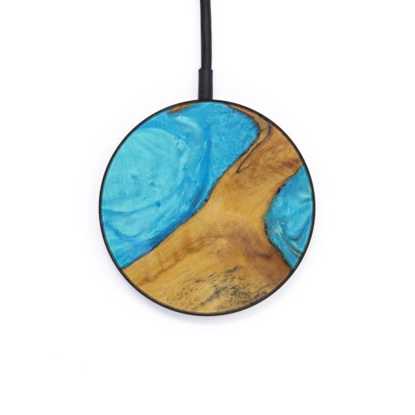 Circle Wood+Resin Wireless Charger - Kerrie (Light Blue, 610187) For Discount