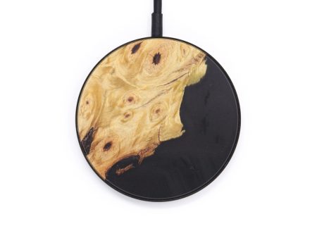 Circle Wood+Resin Wireless Charger - Amyah (Pure Black, 611841) Fashion