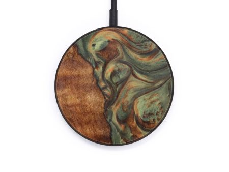 Circle Wood+Resin Wireless Charger - Phyllis (Dark Green, 611736) Supply