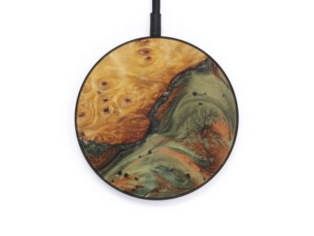 Circle Wood+Resin Wireless Charger - Prince (Dark Green, 612538) Cheap