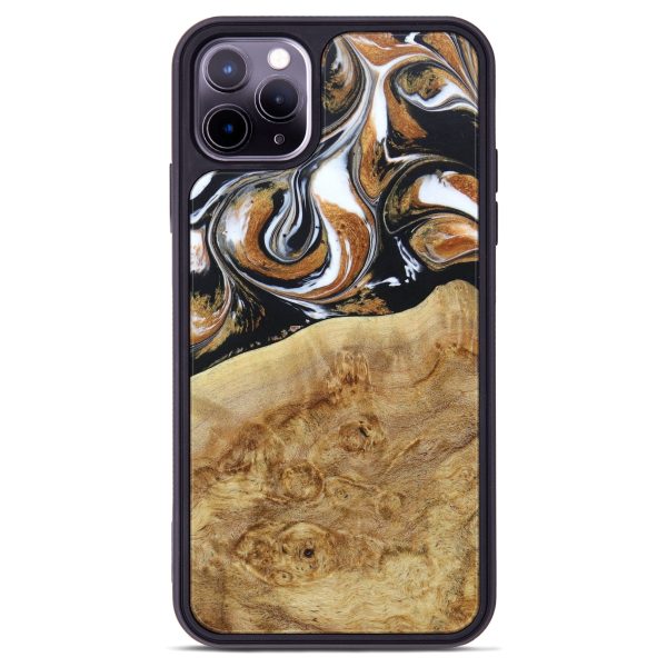 iPhone 11 Pro Max Wood+Resin Phone Case - Stevie (Black & White, 616248) Discount